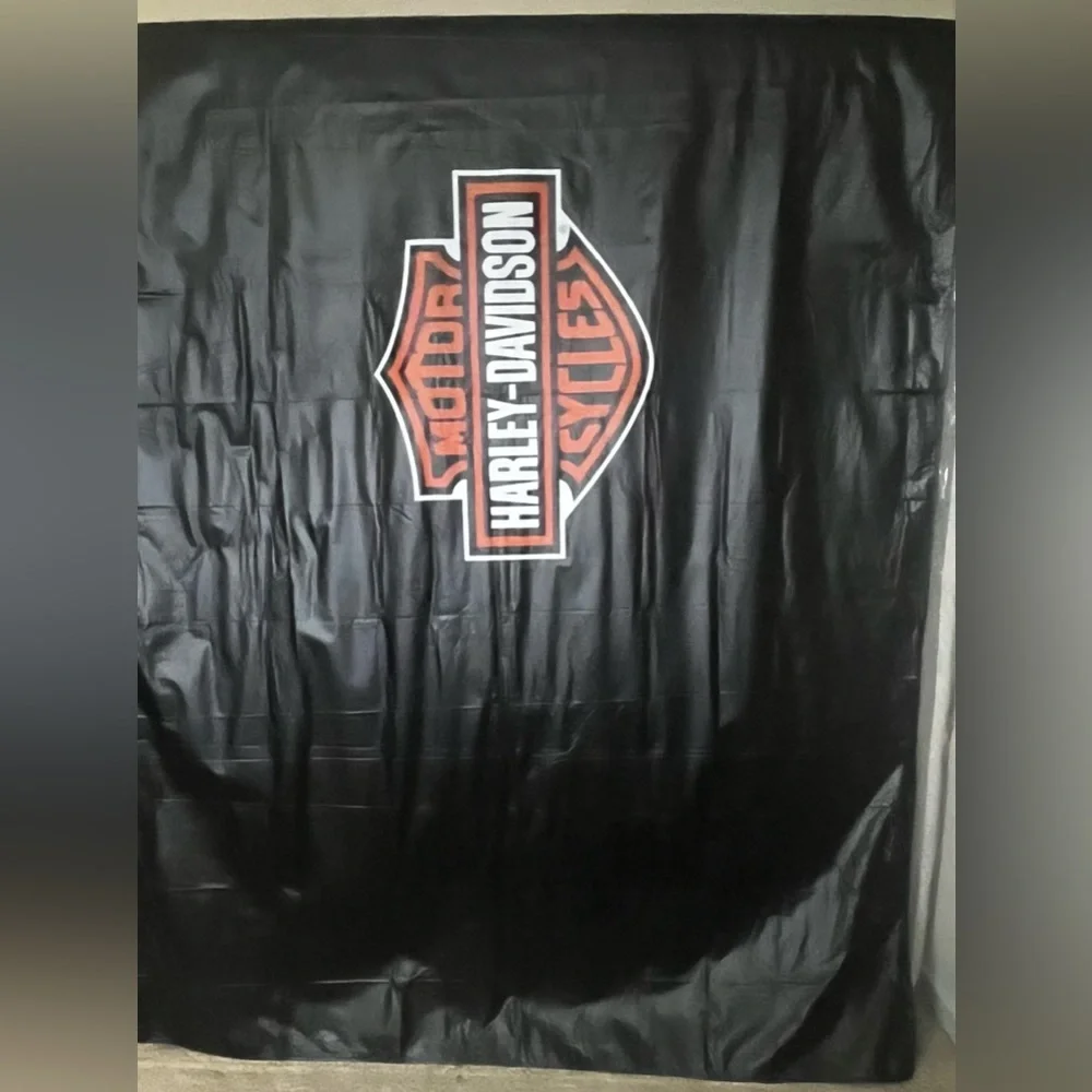 Harley-Davidson Logo Black Poly Sheeting Tarp 107in x 64in No Grommets